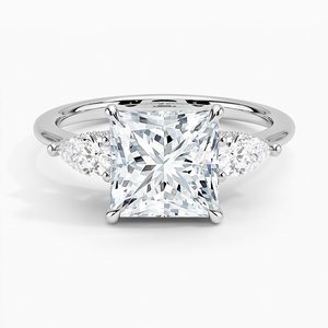 SOJ <b>Ring</b> 09 Princess Cut 925 Silver Adorned Opera Three Stone Diamond <b>Ring</b> 2ct D Color VVS1 Moissanite GRA Certified Low Price - Product Image 1