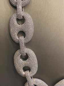 Cadena cubana eslabonada con incrustaciones de moissanita VVS, plata 925, ajustable, oro rosa, unisex, para fiesta, tendencia, superventas, gran oferta, estilo hip hop - Product Image 4