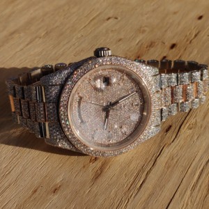 Nueva colección 2025, reloj de moissanita de lujo para hombre, pantalla analógica de diamante Real VVS, esfera de cristal antiguo de acero inoxidable, superventas - Product Image 3