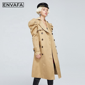 Gabardina de Alta Calidad para Mujer con Logotipo Personalizado, Gabardina Larga Cortavientos al por Mayor para Damas, Primavera, Otoño, Invierno - Product Image 5