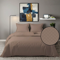 Parures de lit modernes de luxe en jacquard tissé gaufré, 3/4/6 pièces, 300 fils/cm², écologiques, durables, respirantes et douces
