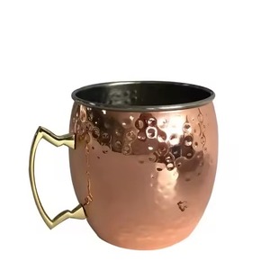 Stylish Copper Mug Moscow Mule Cup Food Grade Drinkware for Bar Kitchen Restaurant <b>Beverage</b> <b>Serving</b> - Product Image 1
