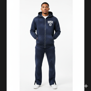 Ranzia OEM ODM เสื้อมีฮู้ดแบบมีซิปสำหรับผู้ชายเสื้อแจ็คเก็ตมีฮู้ดแบบกรดซักด้วยพลอยเทียม DTG สำหรับเสื้อผ้าผู้ชาย - Product Image 5