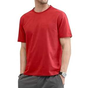 เสื้อยืดคอกลมแขนสั้นสีดำสำหรับผู้ชาย ทรงปกติ สีพื้น ผ้าเจอร์ซีย์ถัก 100% ผ้าฝ้าย ระบายอากาศได้ดี น้ำหนัก 180 กรัม - Product Image 2