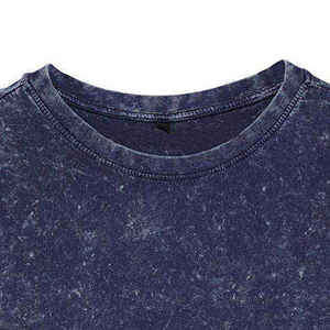 Camiseta de Manga Corta con Cuello Redondo para Hombre, Corte Holgado, Tie-Dye, Color Sólido, Tejido de Algodón, Estilo Casual - Product Image 2