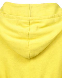 Womens Lemon Yellow <b>Cropped</b> <b>Zip</b> <b>Up</b> Hoodie Slim Fit Long Sleeve Casual Streetwear Cotton Fleece Sweatshirt Custom Logo Factory - Product Image 6