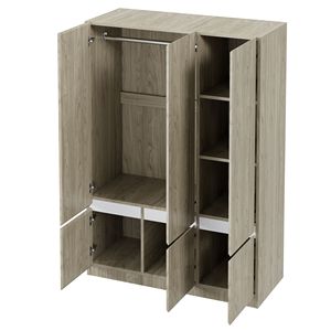 Archiviazione per armadio in legno a 6 porte ispirata alla natura per camera da letto - Product Image 6