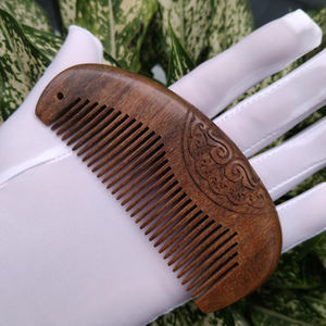 Peigne à cheveux en bois naturel de neem, peigne démêlant fait à la main, peigne à barbe, outil de coiffure écologique, peigne de massage du cuir chevelu - Product Image 2