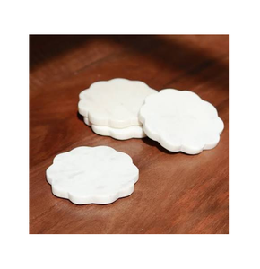 Modern <b>Marble</b> <b>Coasters</b> Flower <b>Coasters</b> White Modern Non Slip Mats For Table Decoration - Product Image 1