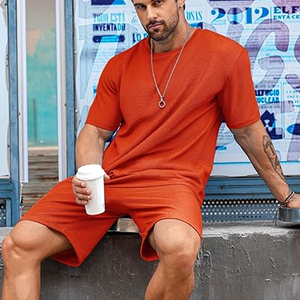 Conjunto de Pantalones Cortos Cargo para Hombre, Fabricante de Camisetas de Algodón, Atuendo Casual de Verano, Suministro al por Mayor OEM ODM - Product Image 3