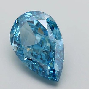 เพชรทรงลูกแพร์สีฟ้าแฟนซีขนาด 1.00 กะรัต ถึง 5.00 กะรัต เพชรเพาะเลี้ยงในห้องปฏิบัติการ ได้รับการรับรองคุณภาพ VVS VS เพชรสังเคราะห์สีน้ำเงิน สำหรับแหวนหมั้น - Product Image 1