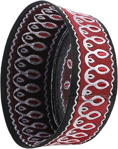 Chapeaux de prière musulmans imprimés brodés, respirants, couleur bordeaux unie, vente en gros, casquettes de prière Namaz, Topi Kufi, chapeau d'Arabie Saoudite - Product Image 2