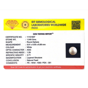 Certified Natural Pearl 5.2 Carat Loose Gemstone for Fine Jewelry - Product Image 3