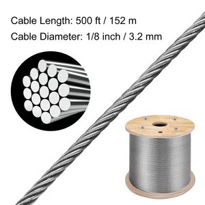 Cavo in Acciaio 1x19 da 1/8'' in Acciaio Inox 316 e 304L, 150M/500FT, per Ringhiere e Coperture - Product Image 5
