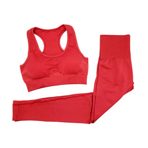 Conjunto de Yoga para Mujer de la Mejor Calidad en Oferta, para Uso en Exteriores, Suave, Sólido, con Cintura Elástica Delantera, Conjunto de 2 Piezas, Venta al por Mayor - Product Image 4