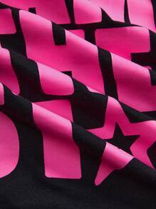 Women's Tube <b>Top</b> Hot Pink <b>Y2K</b> Aesthetic Bandeau Strapless Jersey Crop <b>Top</b> Front Vintage Distressed Graphic Print Streetwear 2026 - Product Image 4