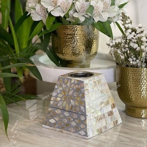 Brûleur à Bakhoor en nacre incrustée, Mabkhara arabe, porte-encens en bois fait main avec boîte de rangement - Product Image 3