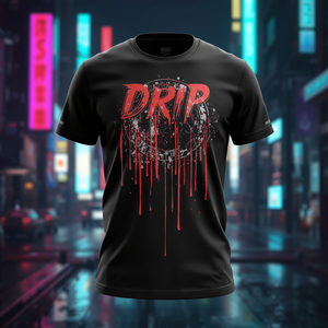 <b>Men</b> Formal Drip Style Knitted T-<b>Shirt</b> with <b>Silk</b> Screen Printed Solid Design OEM/ODM Customization - Product Image 6