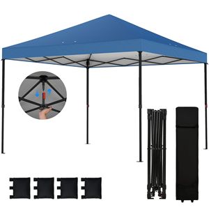 "10x10 ft Dark Blue Pop up <b>Canopy</b> <b>Tent</b> Instant Setup Portable with Roller Bag" - Product Image 1