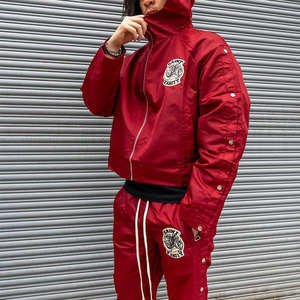 Conjunto de Sudadera con Capucha y Pantalones Deportivos Holgados con Cremallera para Hombre, Tallas Grandes, Estilo Urbano - Product Image 6