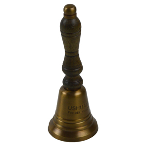 Brass Antique Bells Gold Color Christmas Festive <b>Gift</b> and Souvenir Large Metal Craft Bells Wood Handle Large Church Design - Product Image 2