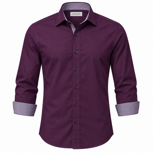 <b>Men's</b> Business Casual Four-Sided Stretch <b>White</b> Dress <b>Shirts</b> Slim <b>Long</b> <b>Sleeve</b> Solid Color Formal Working Uniforms <b>Shirts</b> for <b>Men</b> - Product Image 2