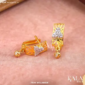 Boucles d'oreilles à pince Bali en or 18 carats pour femmes Bijoux en diamant minimalistes élégants Style tendance - Product Image 3