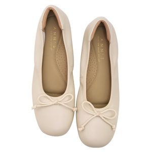 Ballerines en cuir souple pour femmes Ann'S, style minimaliste, décontractées, plates, blanches - Product Image 5