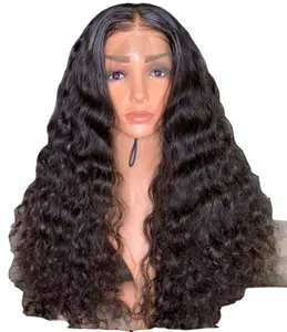 Grosir 100% wig rambut manusia Virgin Natural mentah penutup depan dan wig renda penuh harga sangat murah di India