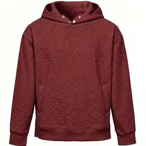 เสื้อฮู้ดดี้หนานุ่มสำหรับฤดูหนาว ผ้าฝ้าย 100% ทรงโอเวอร์ไซส์ สีเบจ สำหรับผู้ชาย ผ้าฝ้าย/โพลีเอสเตอร์ รับสกรีนแบรนด์ - Product Image 3
