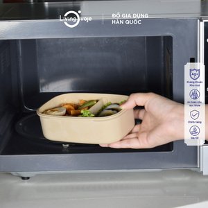 Lonchera Rectangular Libre de BPA, Apta para Microondas, de Alta Capacidad, Estilo Coreano, 700 ml, 2 Compartimentos, Diseño Desmontable, Tapa de Plástico Brillante - Product Image 2