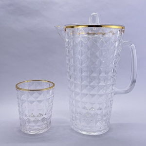 Gobelet à eau en plastique acrylique à bords dorés - Product Image 5