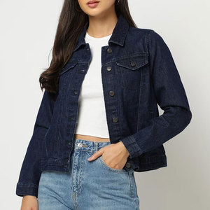 Veste en jean pour femme, look élégant, qualité supérieure, nouvelle collection, boutonnée, couleur unique. - Product Image 4