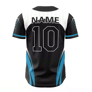 Maillot de baseball professionnel pour sublimation OEM, noir à rayures dorées, personnalisé pour équipe, taille adulte, grande taille, respirant, séchage rapide - Product Image 3