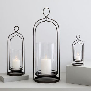 Farol Colgante Redondo de Diseño Moderno en Acero Inoxidable y Vidrio de Color Negro para Decoración del Hogar y Jardín - Product Image 1