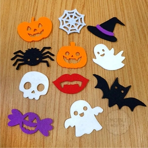 Custom Halloween Felt Hanging Ornament Set Pumpkin Ghost <b>Skull</b> Spooky Garland Crafts for Festive Party <b>Decor</b> Gift Accessories - Product Image 1