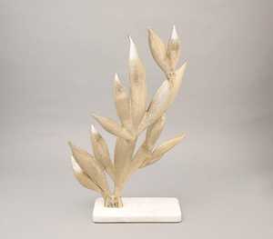 L 34.3 x B 19.7 x H 50.8 cm Foliage Sculpture Minimalist Tabletop Art Decor Living Room Plant Theme Irregular Shape Single-piece - Product Image 1