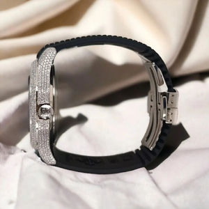 Reloj de Pulsera con Banda Negra y Diamantes de Moissanita, Directo de Fábrica, con Moissanita Incrustada, Ideal para Regalo, Pasa el Test de Diamantes - Product Image 5