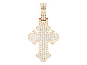Colgante de Cruz con Incrustaciones de Moissanita, Chapado en Oro de 18K, Estilo Hip Hop de Lujo, Certificado, Otras Joyas - Product Image 4