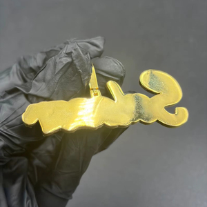 Pendentif personnalisé avec nom serti de diamants, en argent sterling 925 et plaqué or, style hip-hop, lettre en diamant - Product Image 6