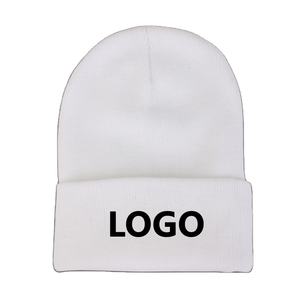 Custom Design Your Own Image Print Embroider Text LOGO Unisex Winter Beanie Hats OEM Wholesale <b>Acrylic</b> Nylon - Product Image 3
