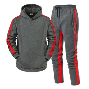 Ensemble de survêtement pour homme, couleur unie, sweat-shirt à capuche décontracté, de haute qualité, pour le jogging, le fitness, ensemble 2 pièces, pour le sport en plein air, le football - Product Image 2