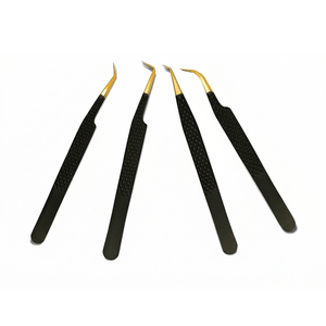 Pinzas para Pestañas con Punta de Fibra de Acero Inoxidable, Antiestáticas, Duraderas, con Punta Serrada, para Extensión de Pestañas, Marca Privada Personalizada - Product Image 1