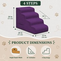 Escalier pour animaux de compagnie moderne et personnalisé de qualité supérieure, 3 marches, en mousse solide, pour usage domestique intérieur, pour chiens âgés de petite taille, sécurité de la montée, vente en gros