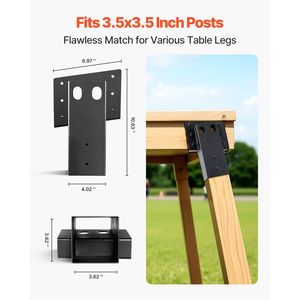 Staffe per Piattaforma Metallica per Capanno da Caccia 3.6x3.6 da Esterno, Compatibili con Legname 3.5x3.5/88.9x88.9, Capacità di Sollevamento in Acciaio 2204 libbre/1000 kg - Product Image 6