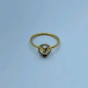 Anillo de Abeja de Oro Amarillo Sólido de 22K con Diamantes, Joyería Fina Minimalista Inspirada en la Naturaleza, Diseño de Insecto Adorable, Regalo para Mujer - Product Image 1