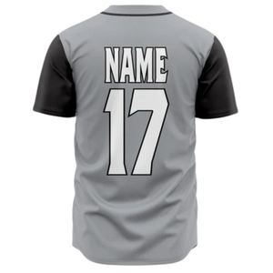 Camiseta Deportiva de Béisbol Personalizada para Hombre, Gris y Negra, con Botones, Transpirable, Uniforme de Equipo de Softbol, para Entrenamiento - Product Image 3