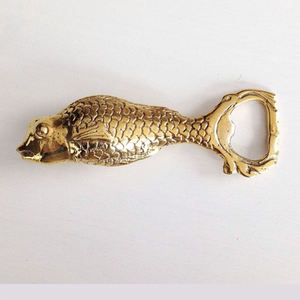 Ouvre-bouteille en laiton massif en forme de poisson, gravé avec de la nacre, accessoires pour bouteilles de vin de qualité supérieure à bas prix - Product Image 2