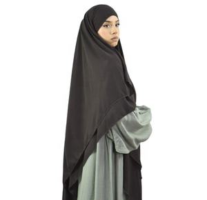 Túnica Thobe / Thawb de Alta Calidad para Mujeres Musulmanas de Pakistán, Color Liso, Chifón Transpirable, Antiarrugas, Estilo Largo, Uso Diario, 2 Capas - Product Image 1