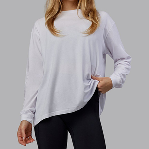 Camisetas extragrandes para mujer con hombros caídos, mangas cortas, estilo moderno, informal, holgado, tela suave, corte relajado, estilo cómodo, perfecto. - Product Image 5